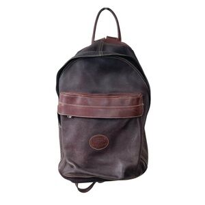 Roots Dark Brown Leather Backpack